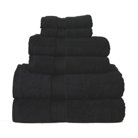 SUPERIOR 900GSM Egyptian Cotton 6-Piece Towel Set  Black 900GSM 6 PC SET BK